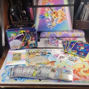 Pokemon Launch Box Tin With Cards